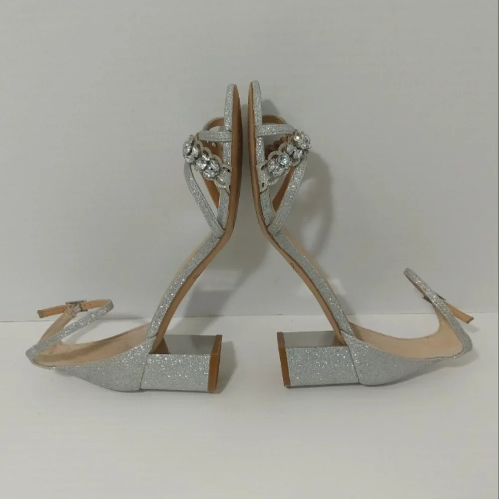 JEWEL BADGLEY MISCHKA Giona Silver Sandal Women's Size 8.5